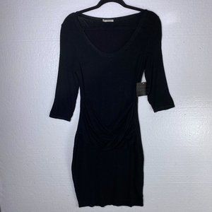 Rachel Rachel Roy New Women's Size Large Black Ruched Gathered Dress Career LBD